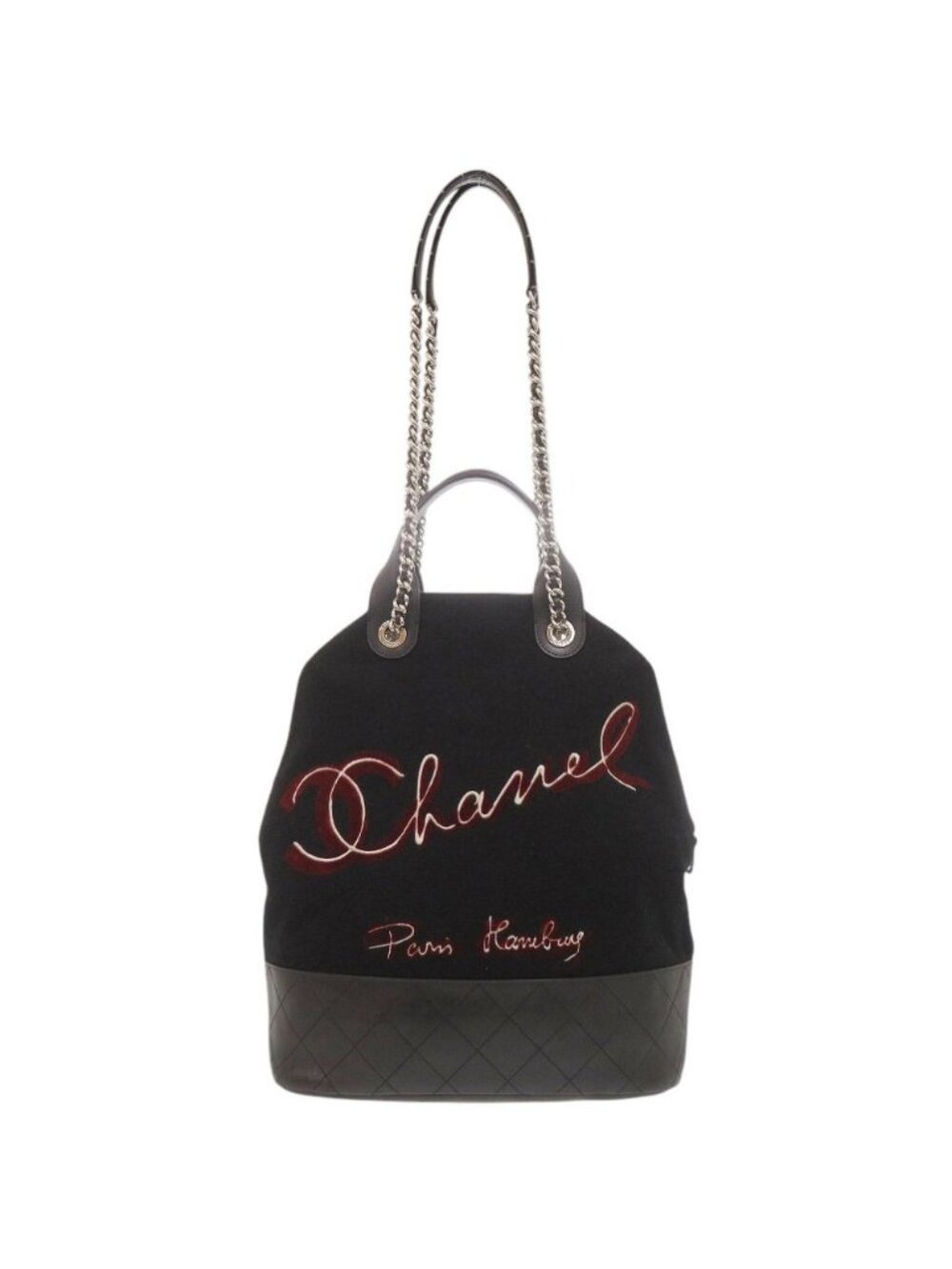 Chanel Wool Leather Black Shoulder